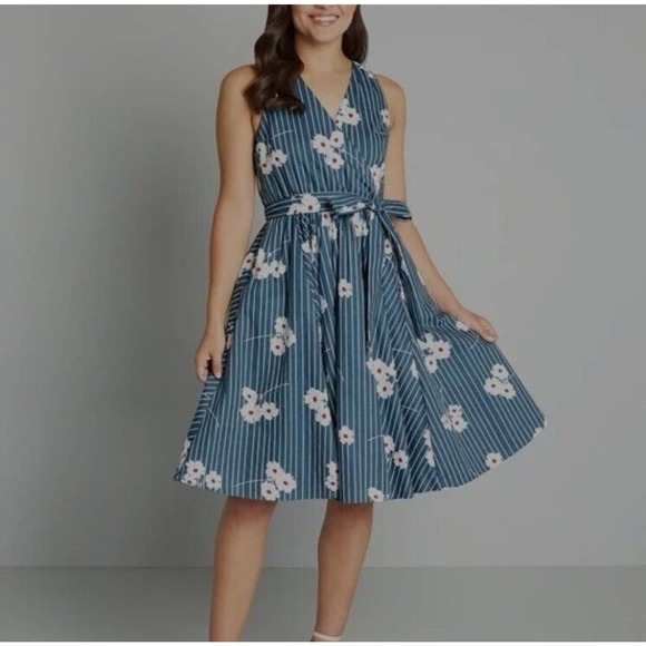 Modcloth Instant‎ Energy Faux Wrap Midi Dress Size 6 NWT - Picture 2 of 12